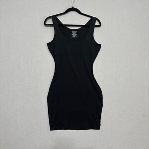 Assets Red Hot Label by Spanx Black Tank Dress Sleeveless Bodycon Large L
